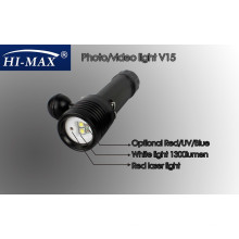 HI-MAX V15 avec 2pcs Cree U2 Lumière blanche à angle droit de 110 degrés et 2pcs Cree N4 lampe torche rouge / bleu longue distance